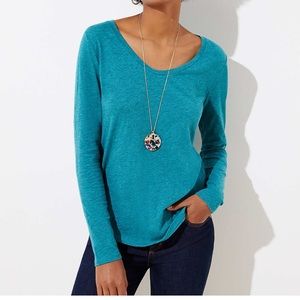 LOFT Long Sleeve Shirttail Tee XS